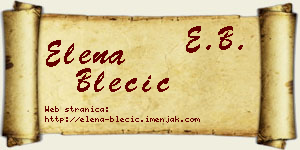 Elena Blečić vizit kartica